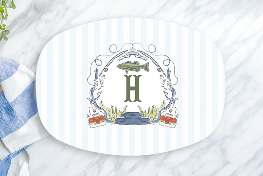 Personalized Fishing Pole Monogram Platter