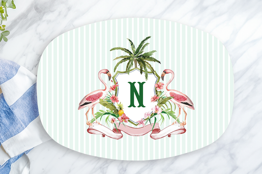 Personalized Flamingo Monogram Platter