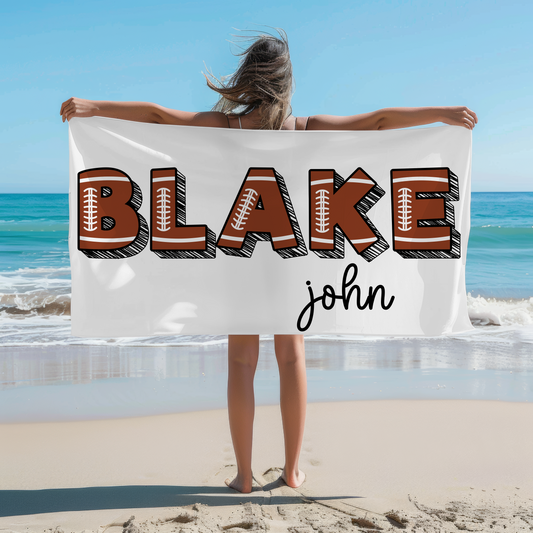 Personalized Football Beach Towel