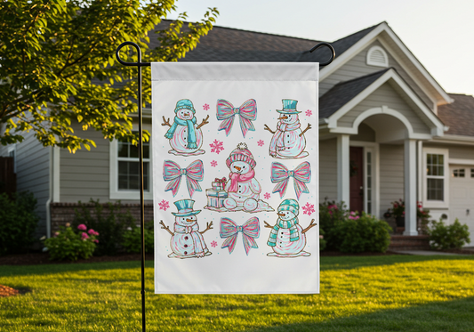 Preppy Snowman Garden Flag