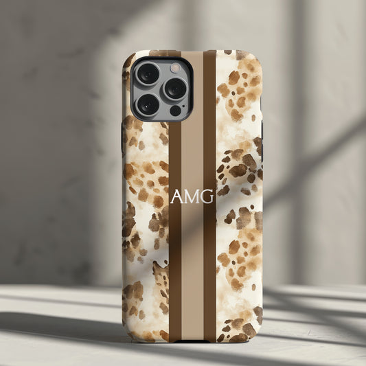 Giraffe Print Monogram Phone Case