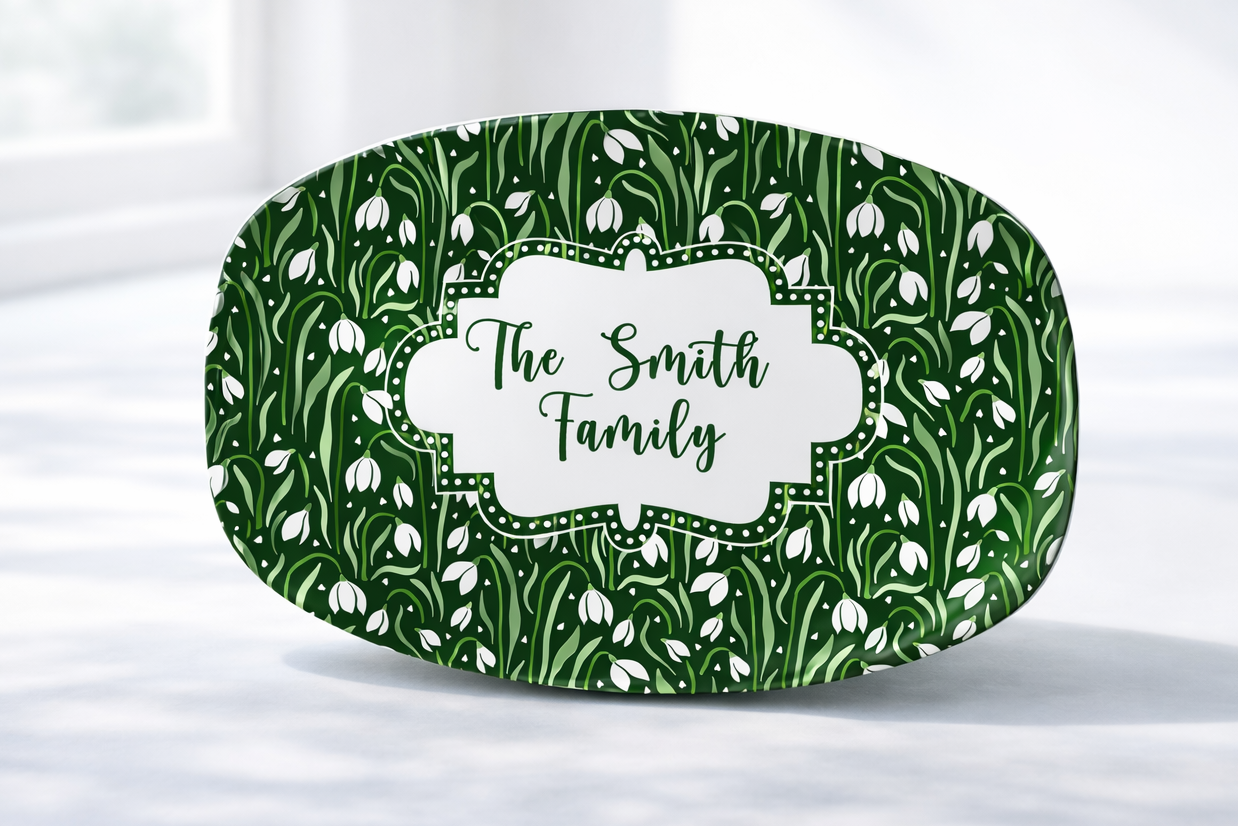 Personalized Spring Floral Platter