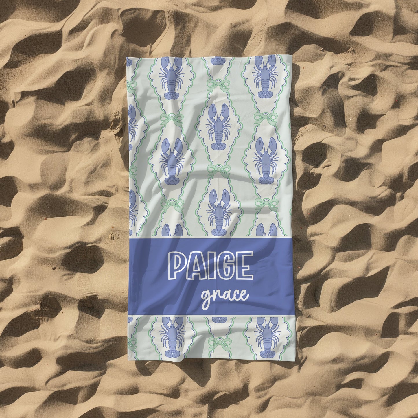 Personalized Lobster Beach Towel
