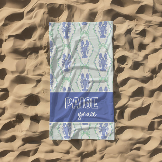 Personalized Lobster Beach Towel