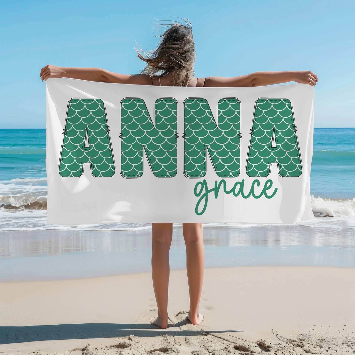 Personalized Mermaid Beach Towel