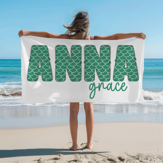 Personalized Mermaid Beach Towel