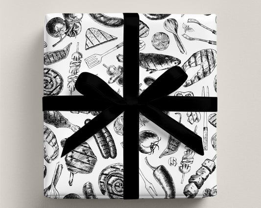 Fathers Day BBQ Grilling Wrapping Paper