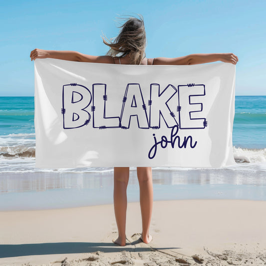 Personalized Outline Name Beach Towel