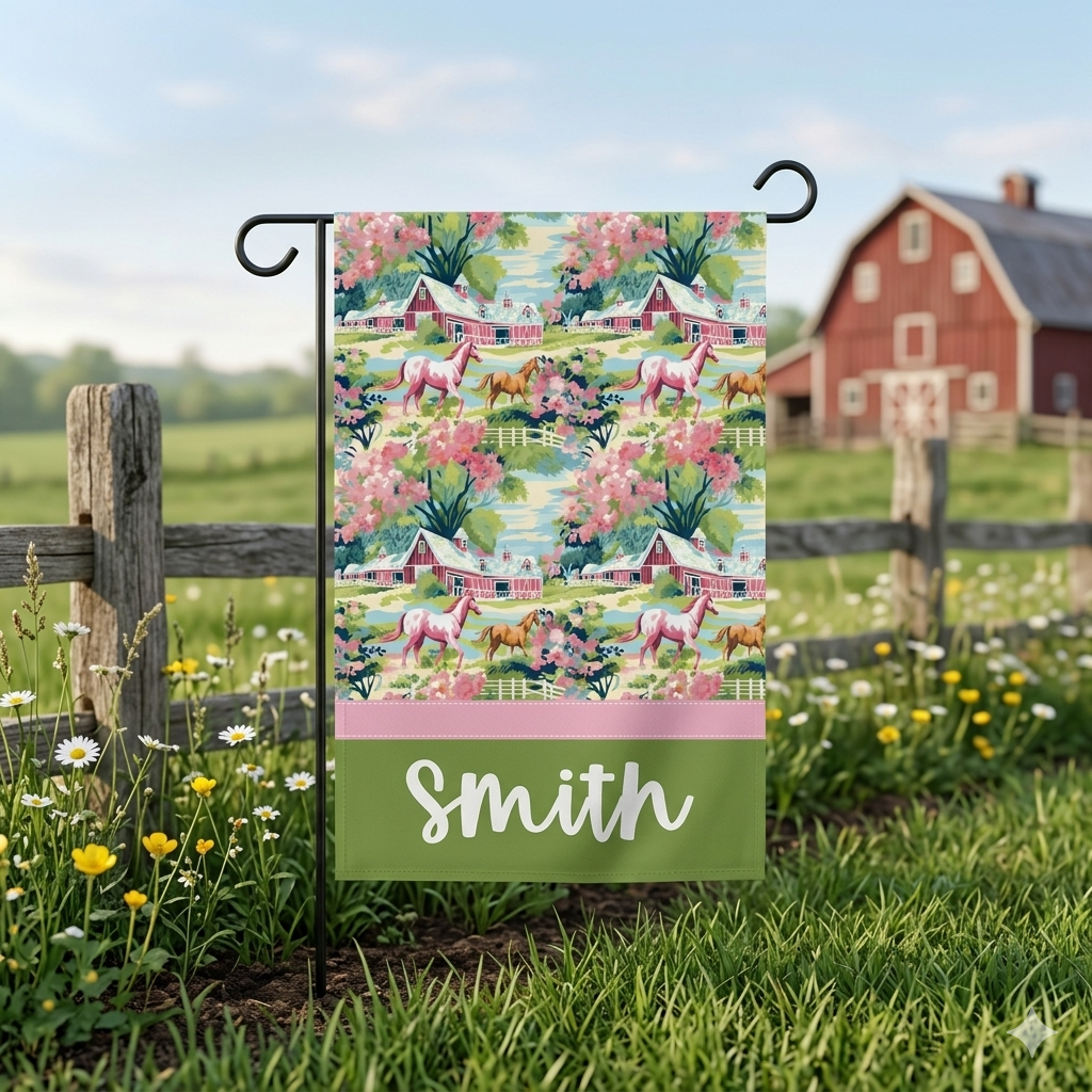 Personalized Horse Farm Garden Flag