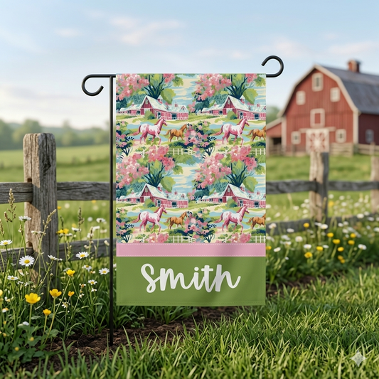 Personalized Horse Farm Garden Flag