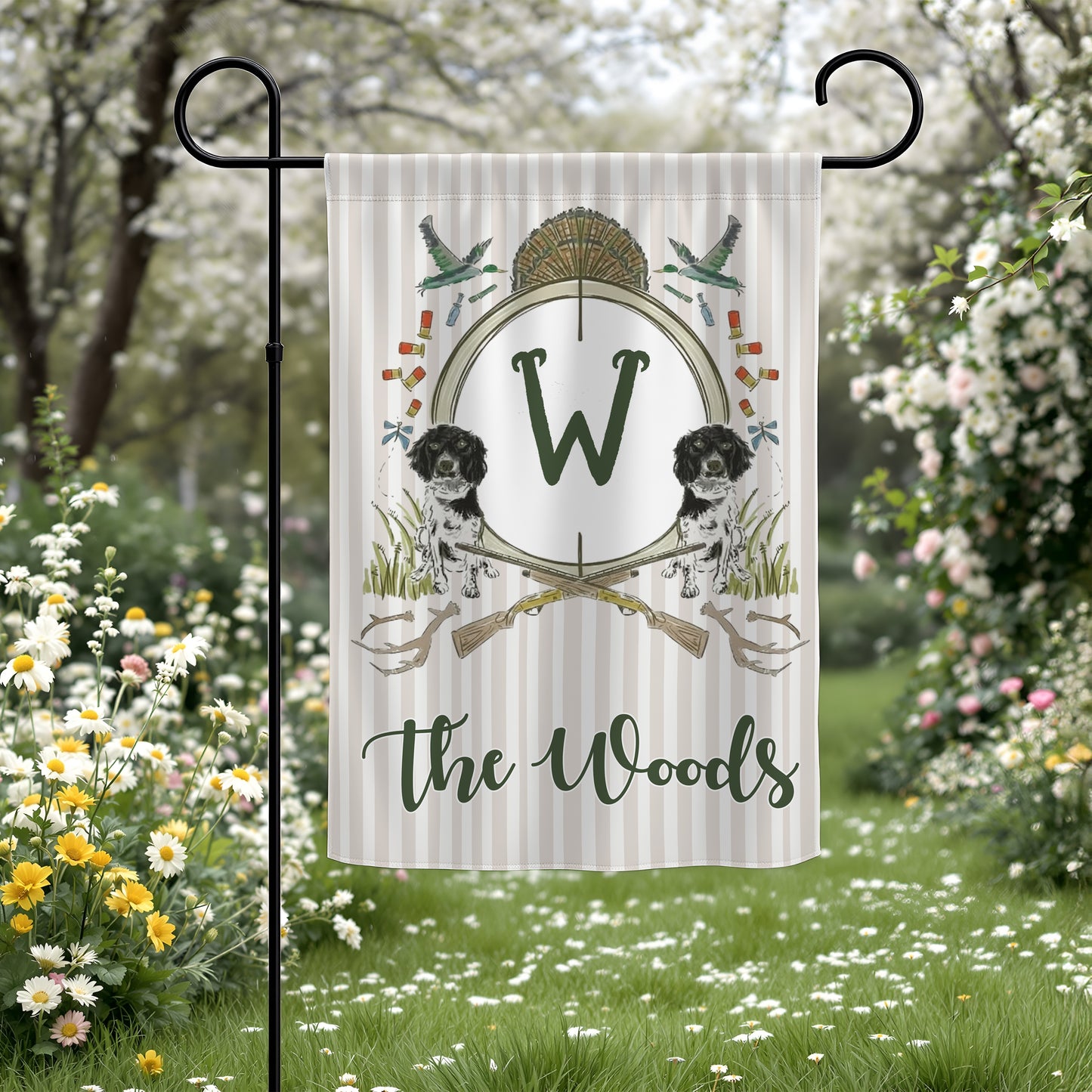 Personalized Hunting Dogs Garden Flag