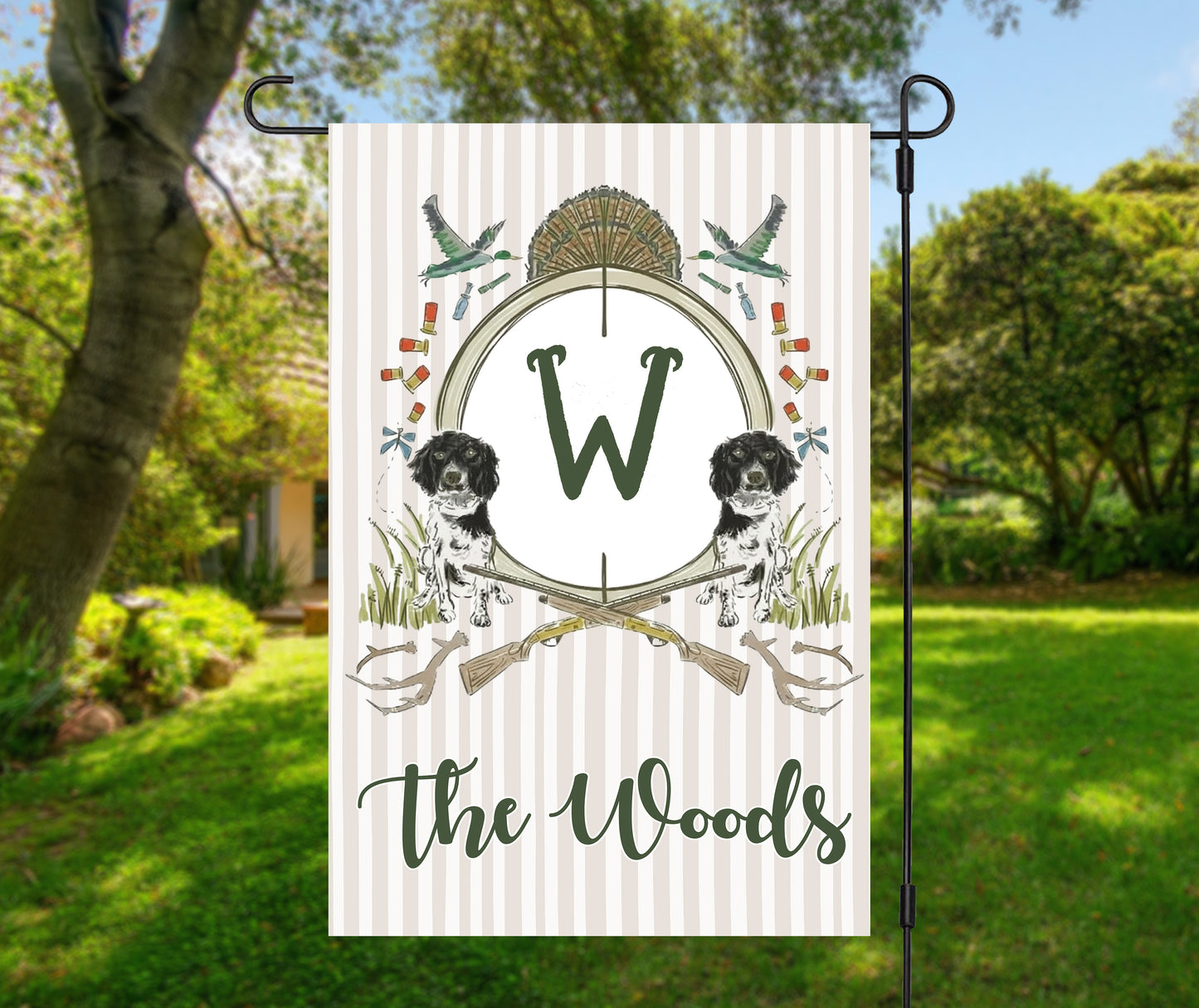 Personalized Hunting Dogs Garden Flag