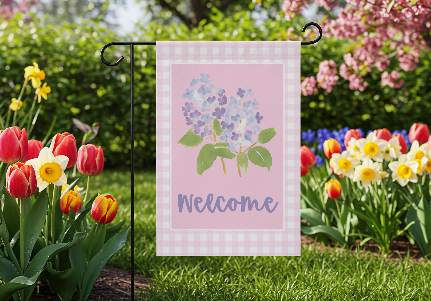Hyacinth Welcome Spring Garden Flag