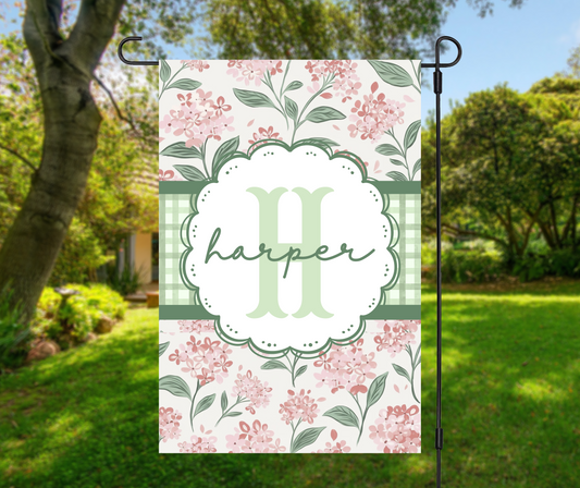Personalized Hydrangea Garden Flag