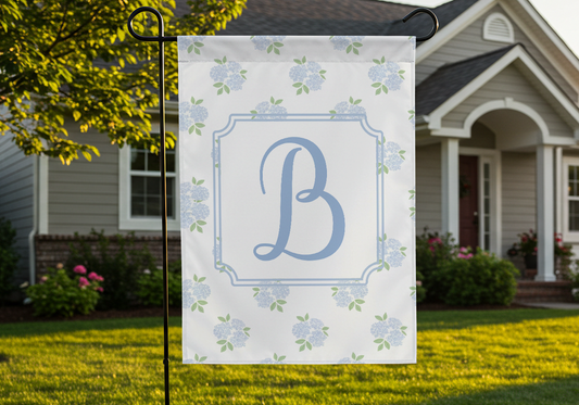 Personalized Blue Hydrangea Garden Flag