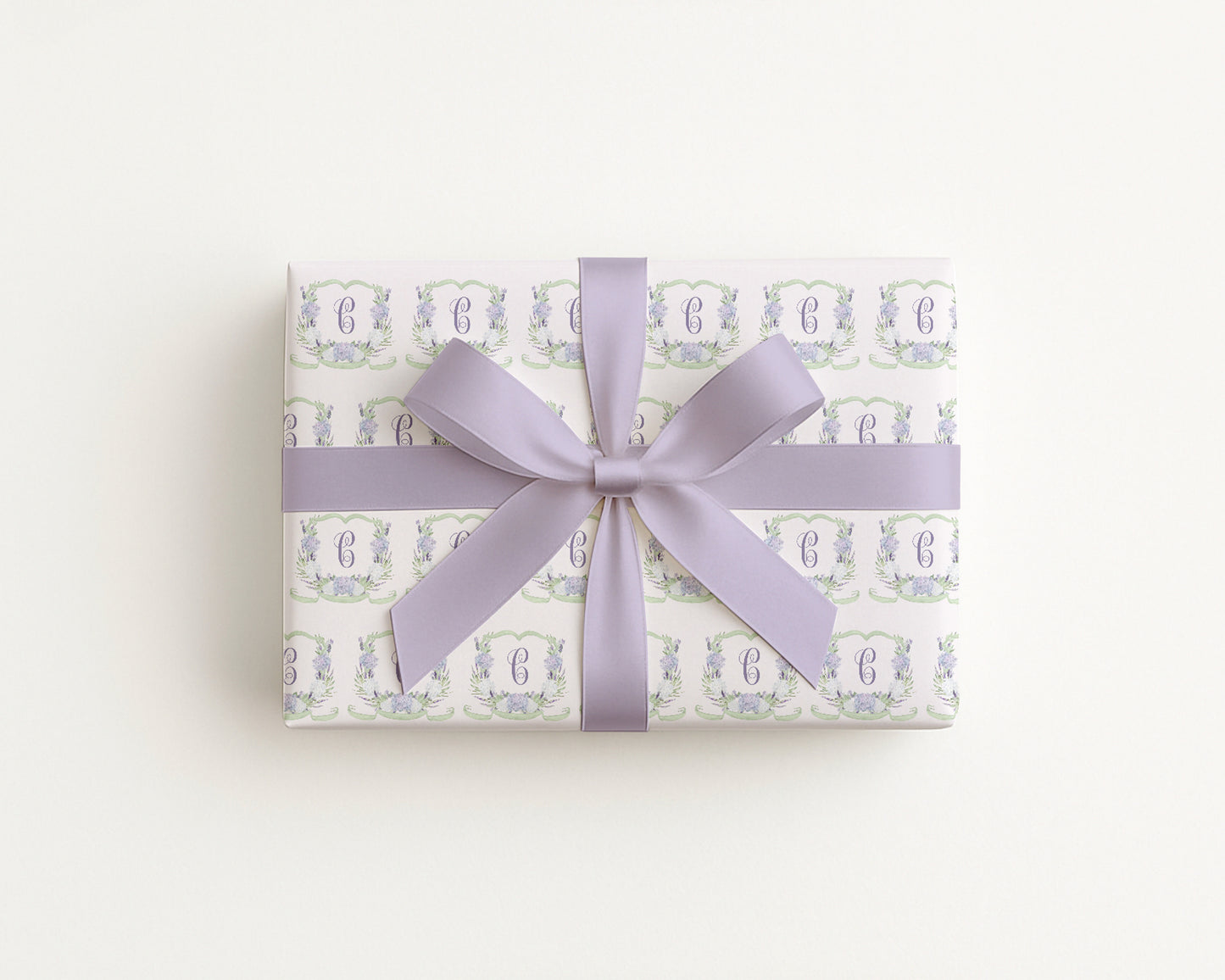 Lavender Crest Monogram Wrapping Paper