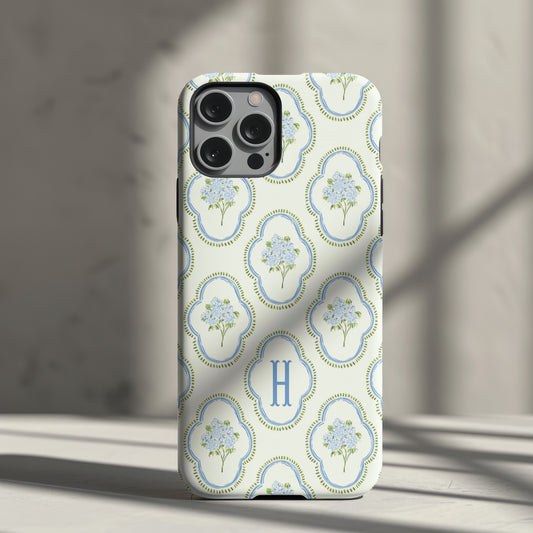 Hydrangea Preppy Monogram Phone Case Personalized