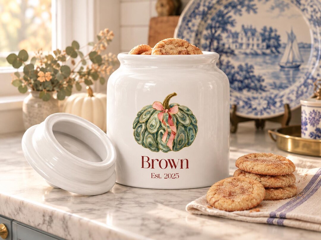 Oyster Shell Pumpkin Cookie Jar