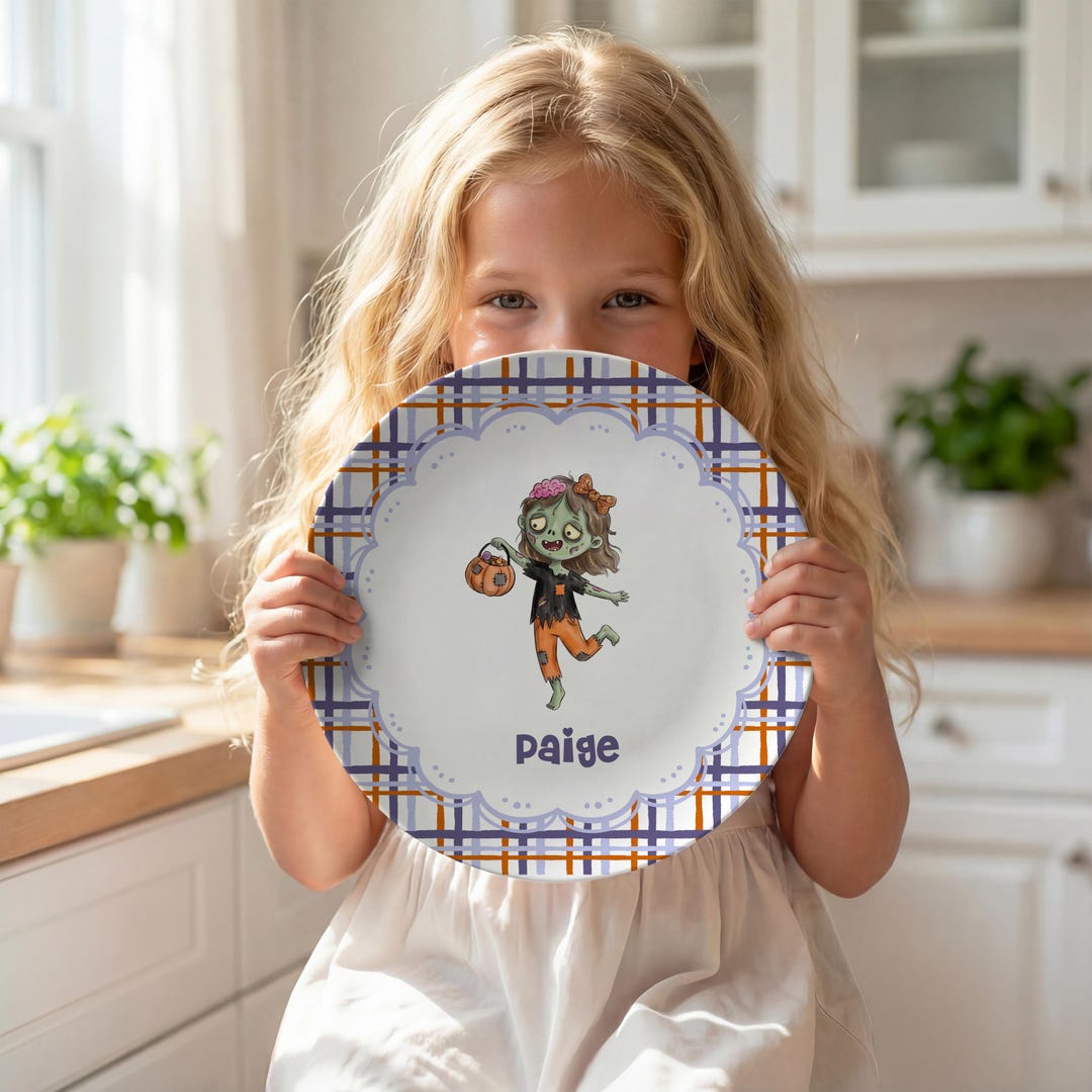 Personalized Halloween Plate for Kids