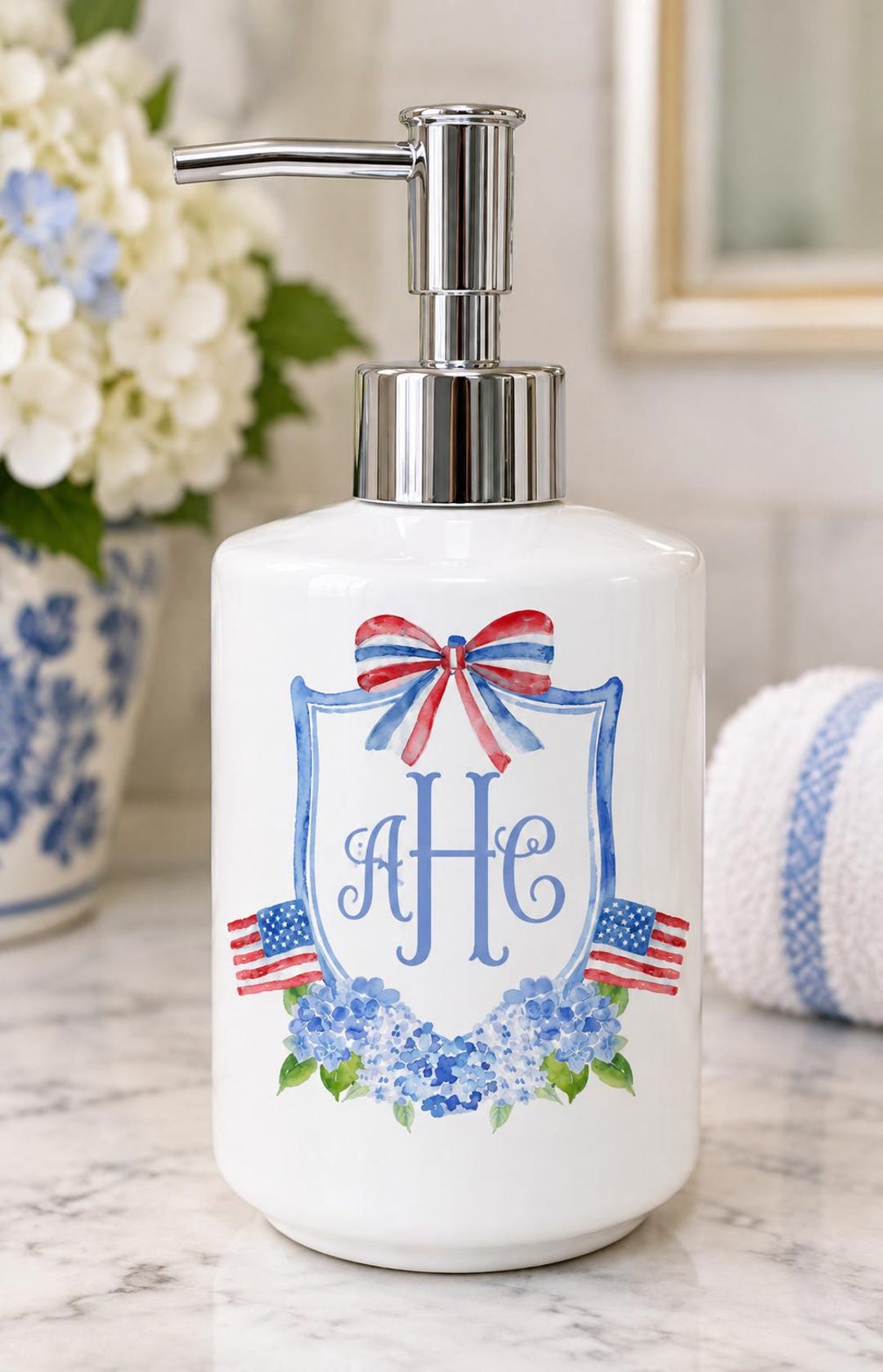 Personalized Patriotic Soap Dispenser