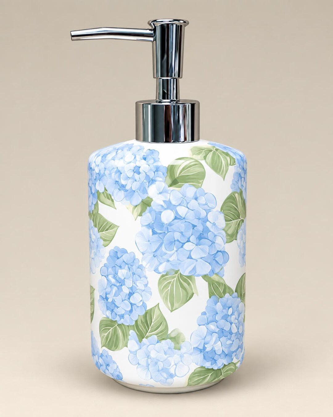 Blue Hydrangea Soap Dispenser