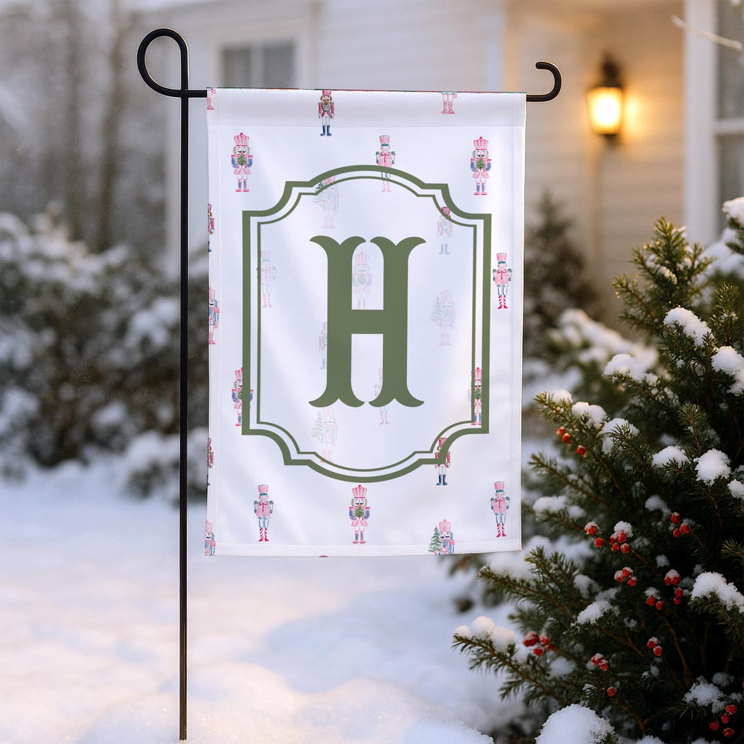 Personalized Nutcracker Christmas Garden Flag