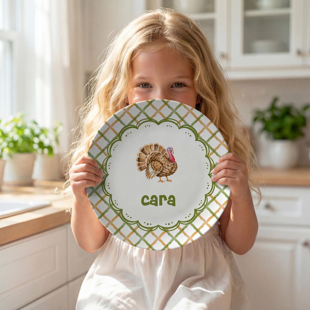 Personalized Thanksgiving Turkey Plate for Kids