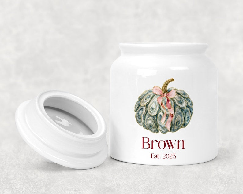 Oyster Shell Pumpkin Cookie Jar detail