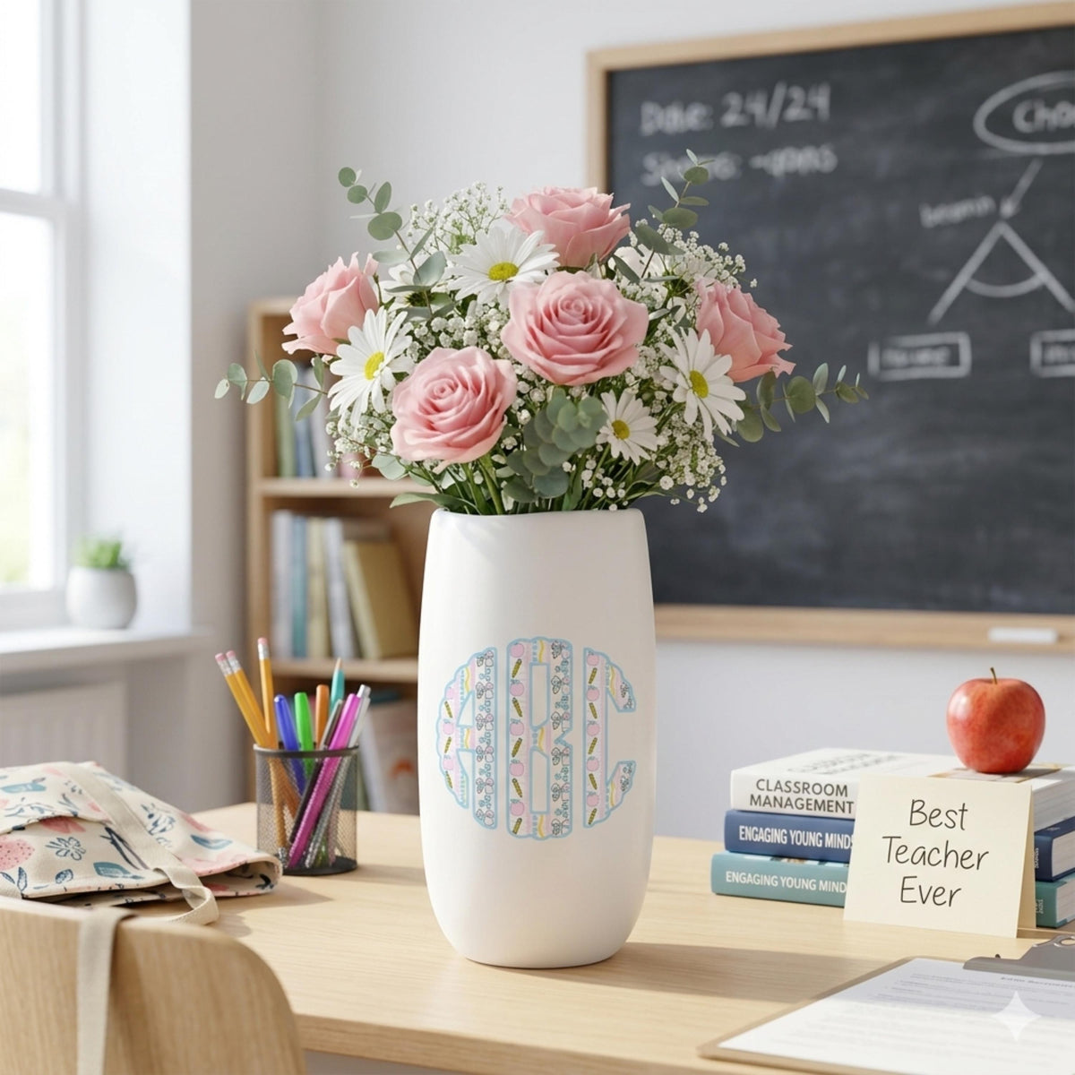 Personalized Teacher Vase detail