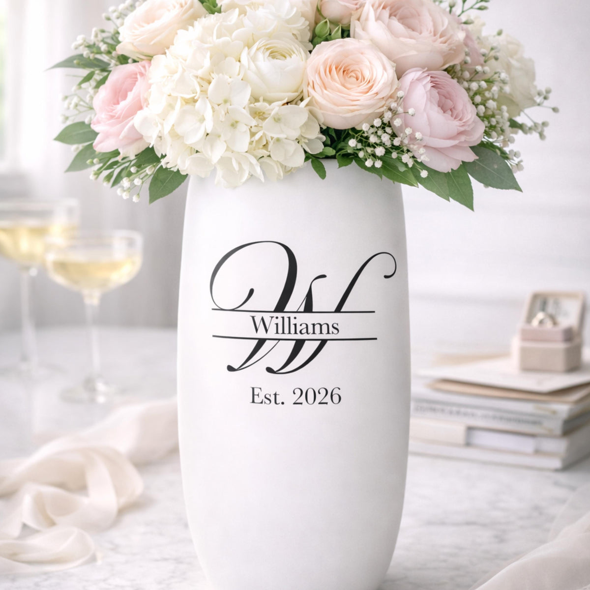 Personalized Bridal Shower Vase