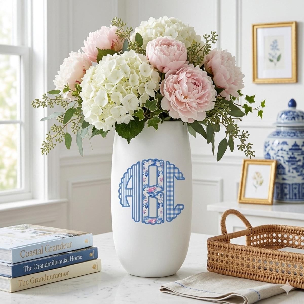 Personalized Preppy Monogram Vase