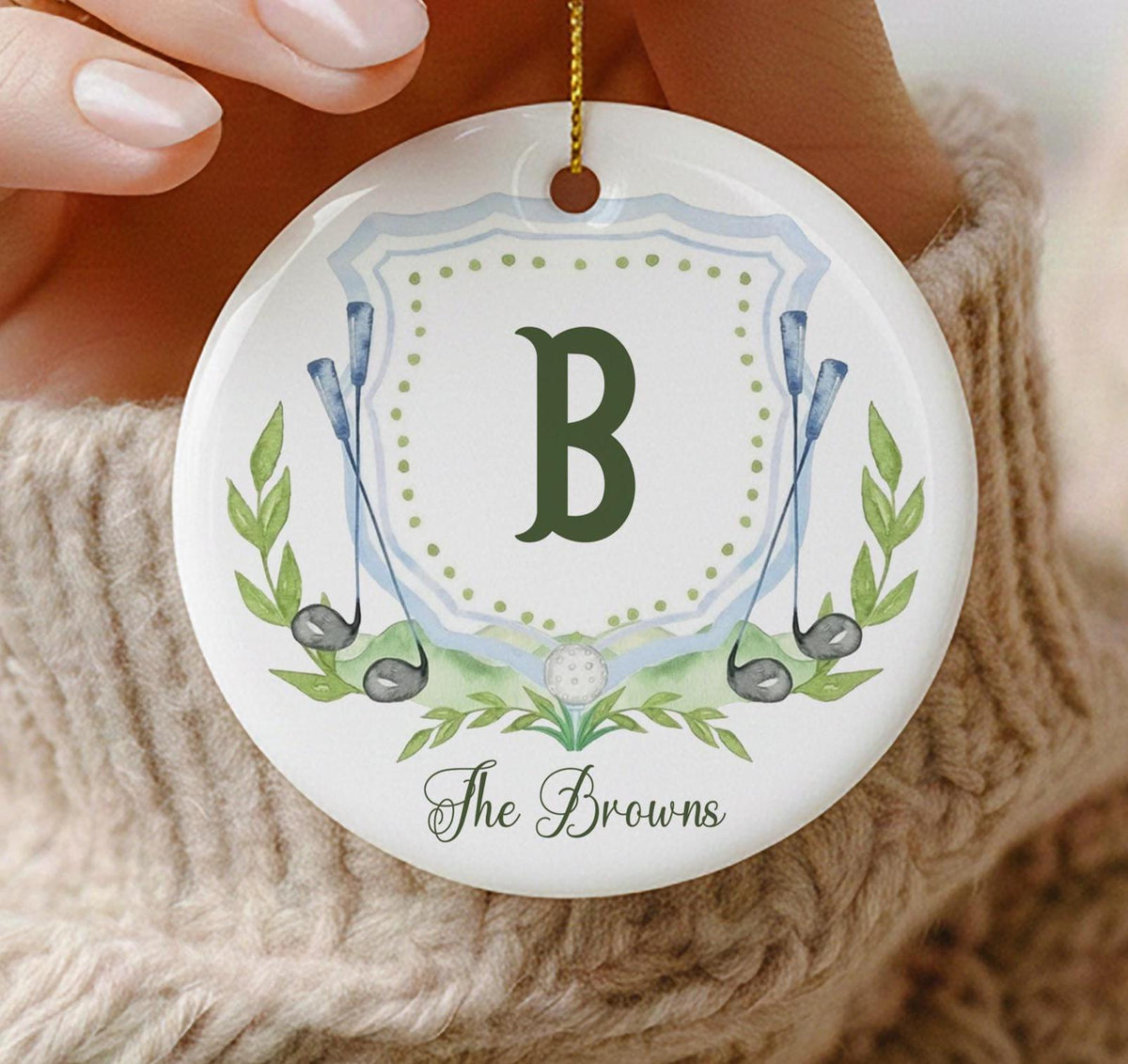 Personalized Golf Monogram Ornament