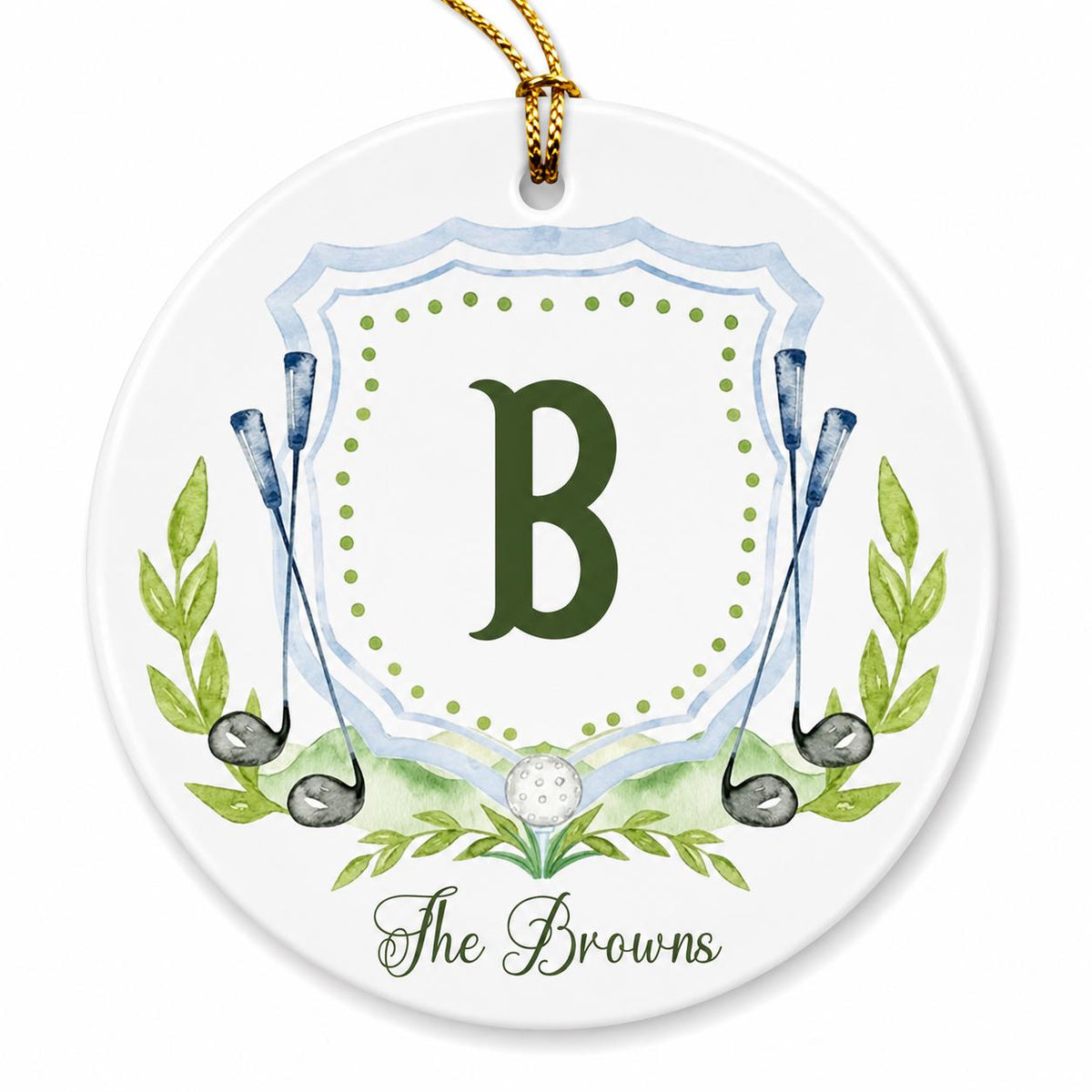 Personalized Golf Monogram Ornament - view 2