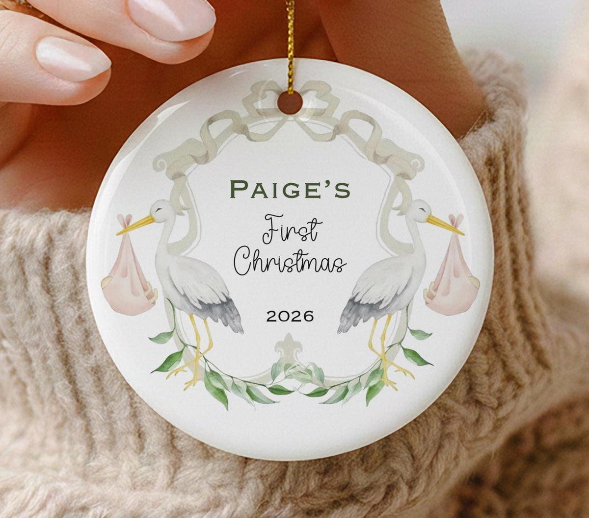 Baby's First Christmas Ornament | Stork Crest