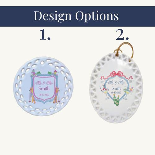 Personalized Ski Couple Wedding Ornament - view 3