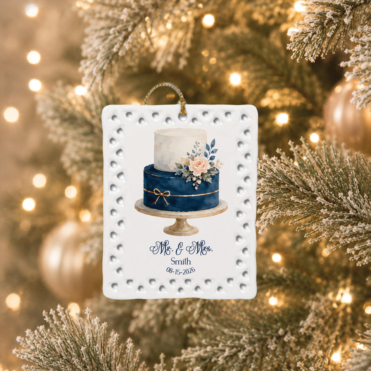 Personalized Wedding Cake Ornament - view 3