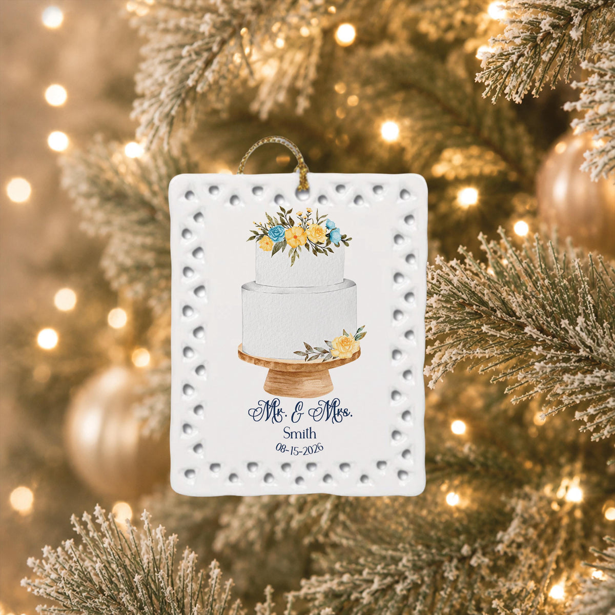 Personalized Wedding Cake Ornament - view 4