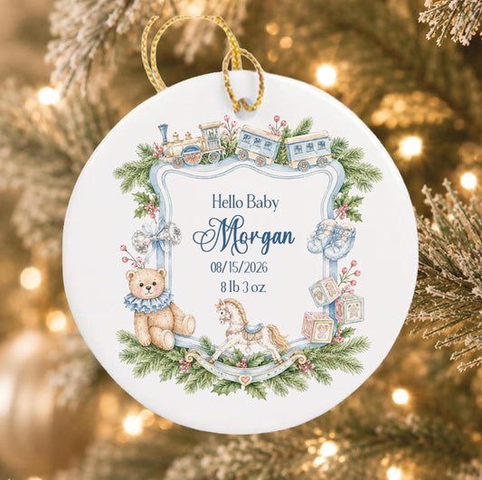 Personalized Baby's First Christmas Ornament | Birth Stats