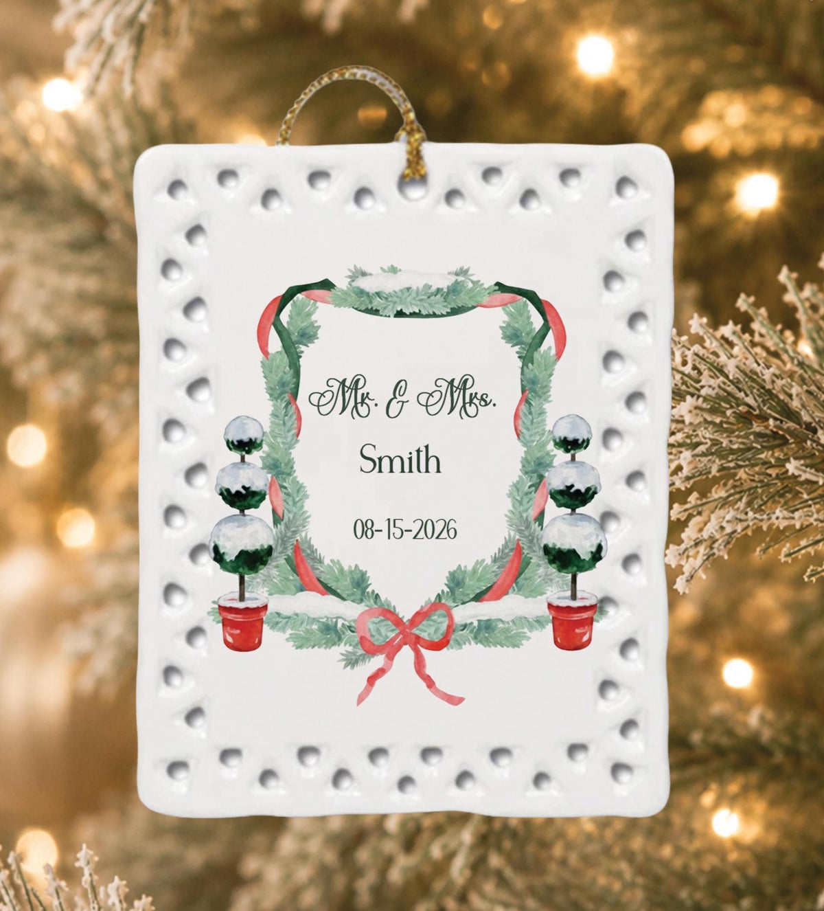 Personalized Mr & Mrs Wedding Ornament