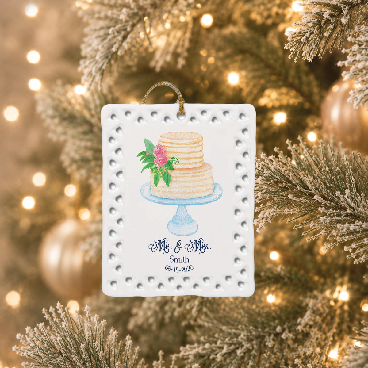Personalized Wedding Cake Ornament - view 5