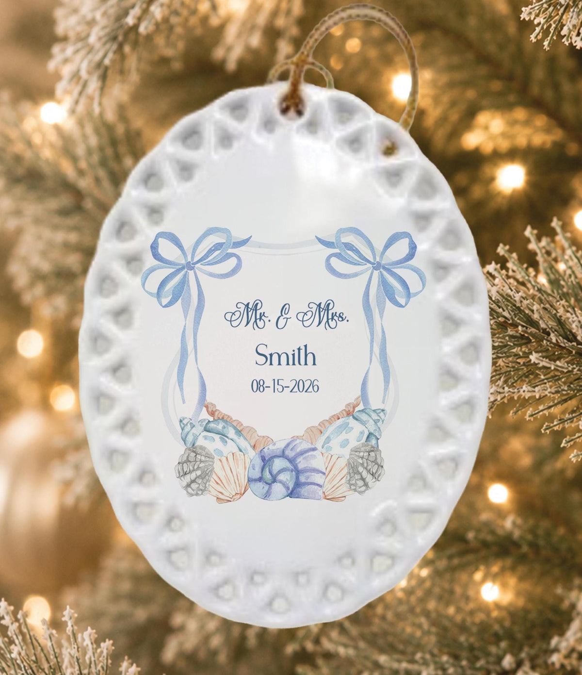 Personalized Coastal Seashell Ornament