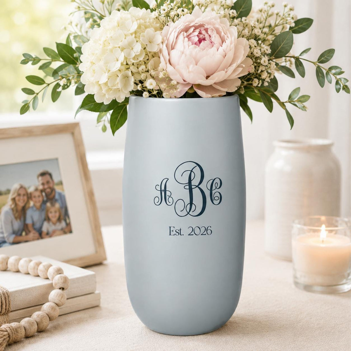 Custom Monogrammed Flower Pot Vase