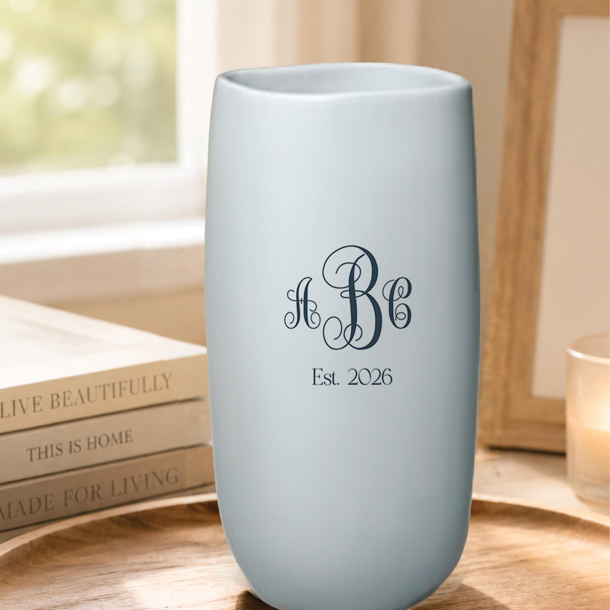 Custom Monogrammed Flower Pot Vase detail