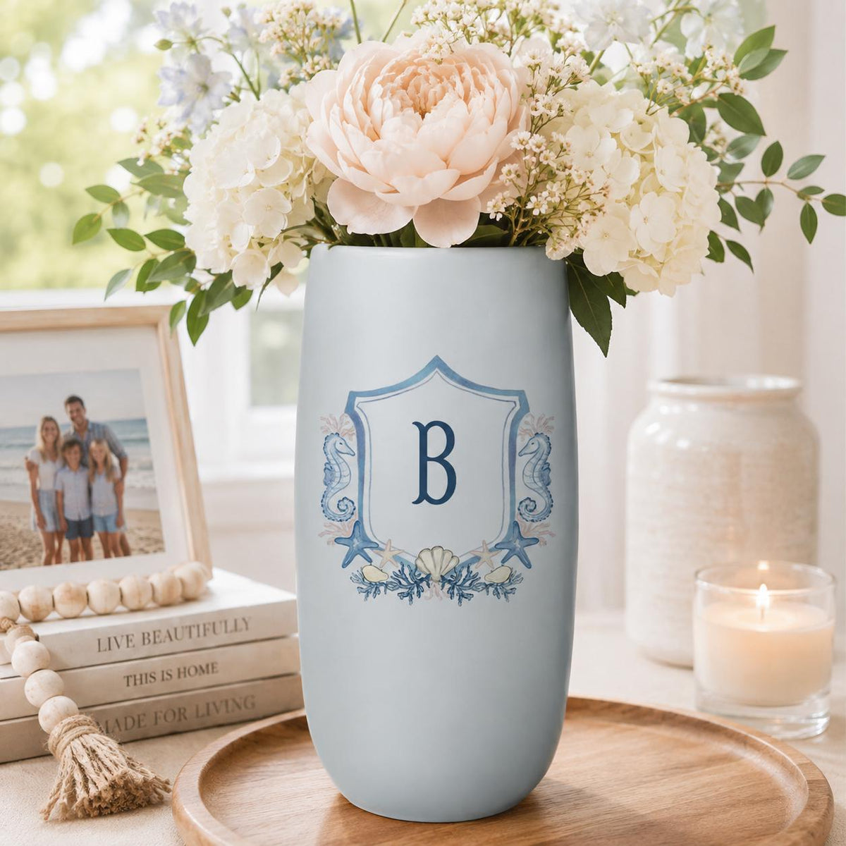 Blue Coastal Porcelain Vase