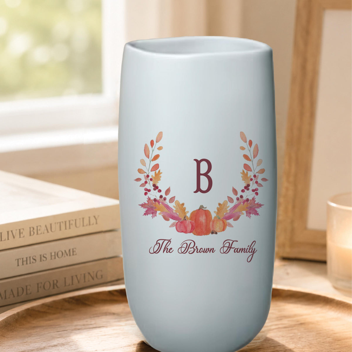 Personalized Fall Vase detail