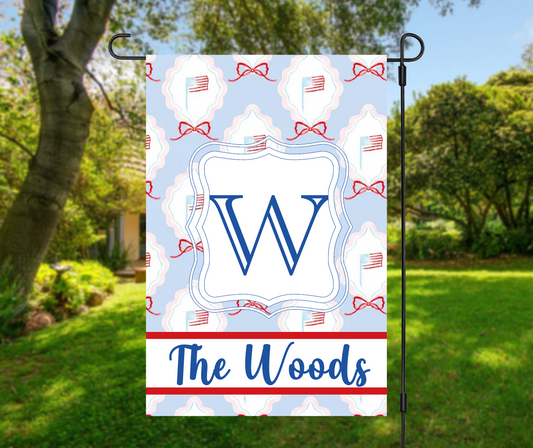 Patriotic Monogram Garden Flag Grandmillennial