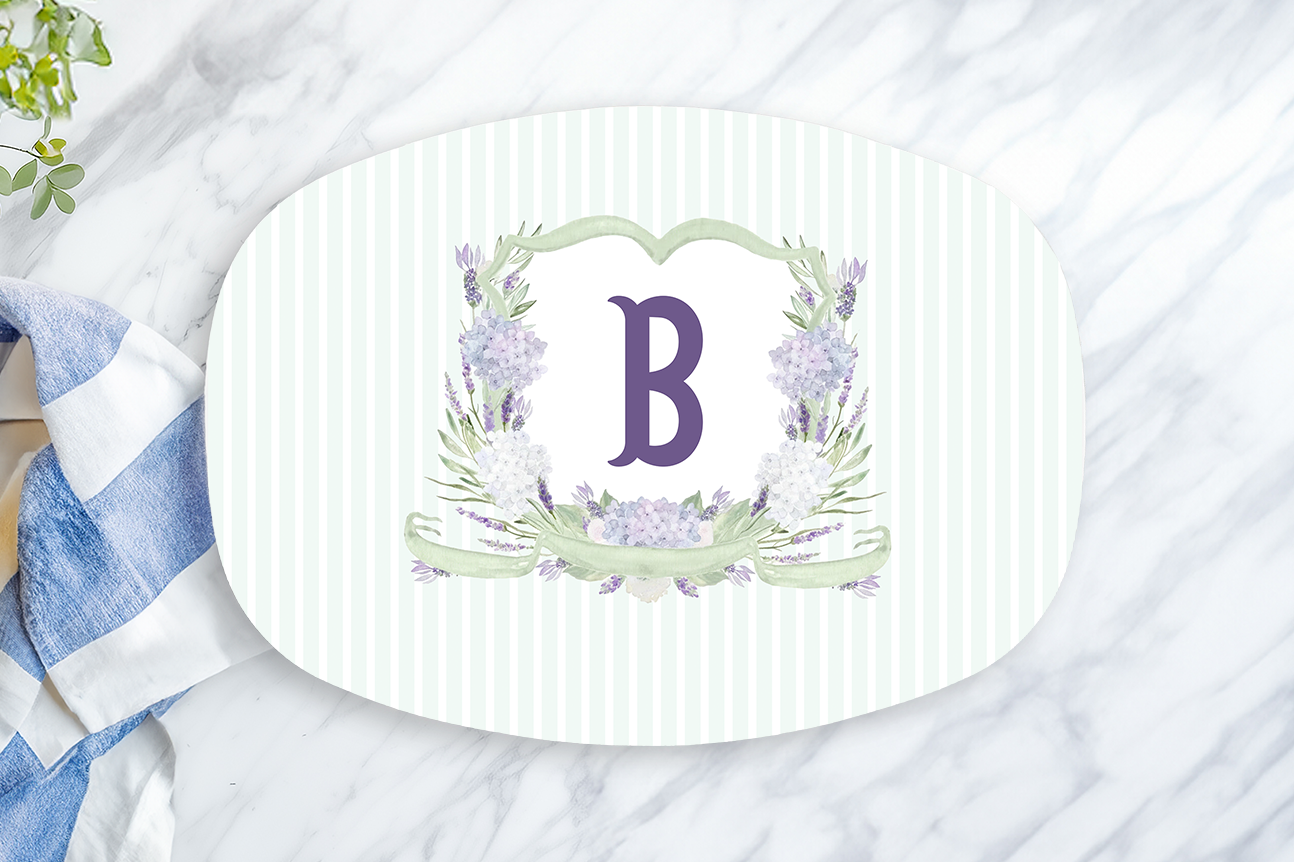 Personalized Lavender Monogram Platter