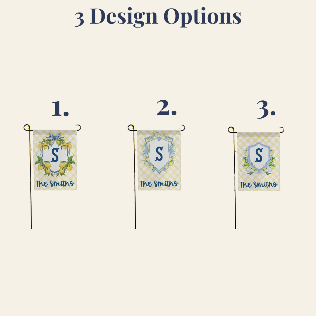 Personalized Lemon Crest Garden Flag