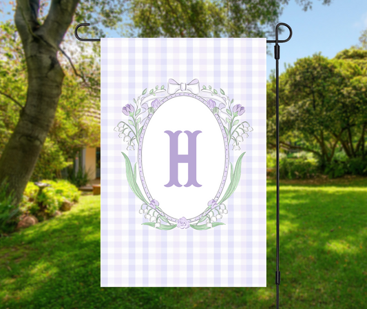 Lily of the Valley Monogram Garden Flag