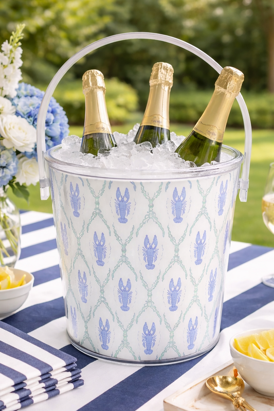 Preppy Lobster Ice Bucket with Tongs
